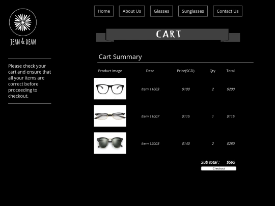 cart screenshot