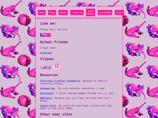 links screenshot