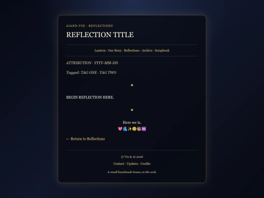 reflections/reflection-template screenshot