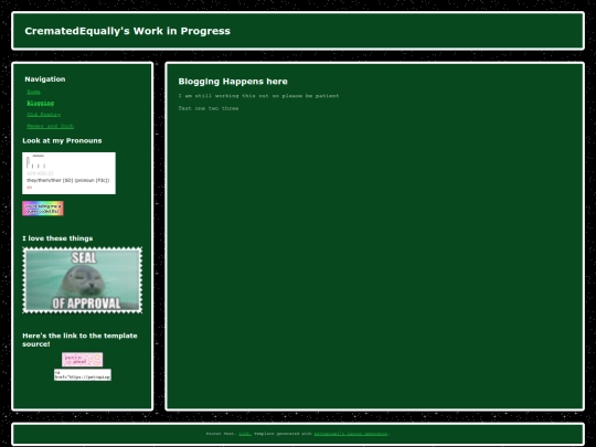 Blogging screenshot
