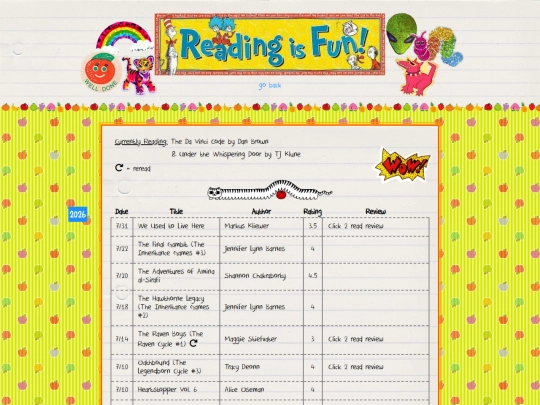 readinglog screenshot