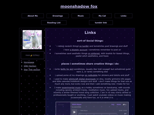 links screenshot
