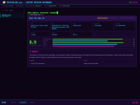 reviews screenshot