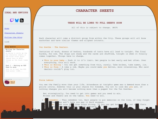 CharacterSheetslink screenshot