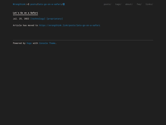 posts/lets-go-on-a-safari screenshot