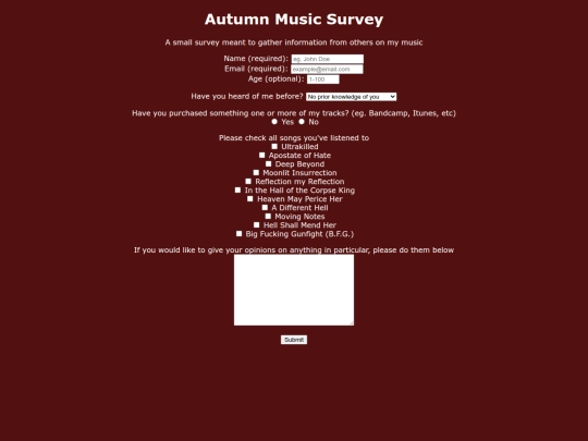 survey screenshot