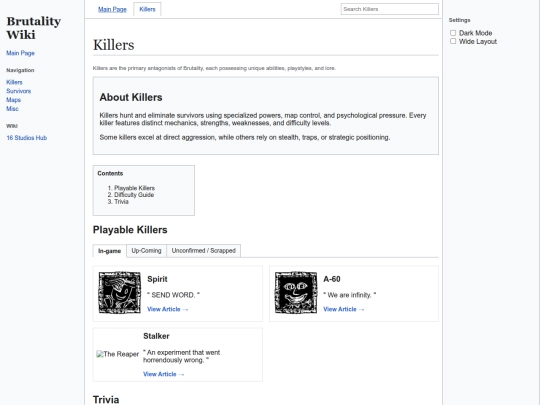 Brutality/Killers/killers screenshot