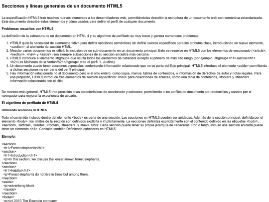 secciones screenshot