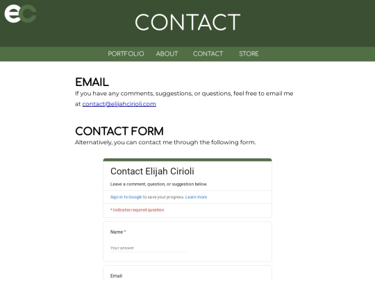 contact screenshot