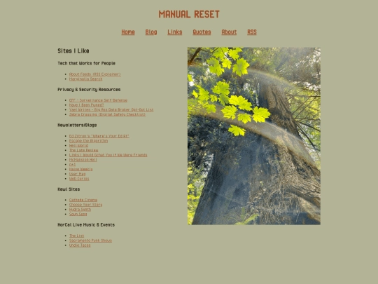 links screenshot