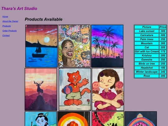 products screenshot