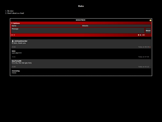 home/shoutbox screenshot