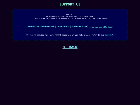 support screenshot