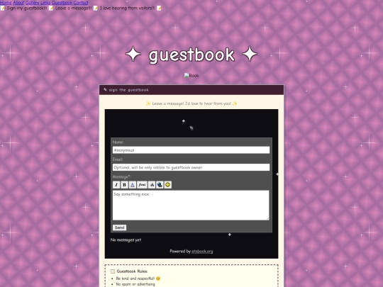 pages/guestbook screenshot