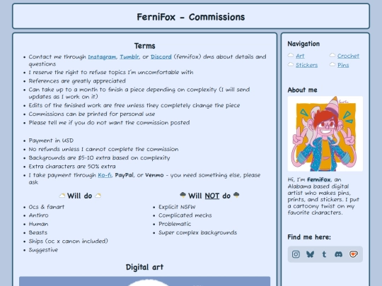 commissions screenshot