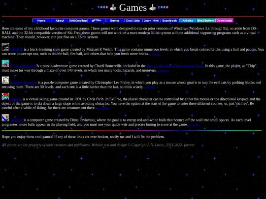 GamesPage screenshot