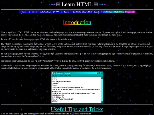 LearnHtml screenshot
