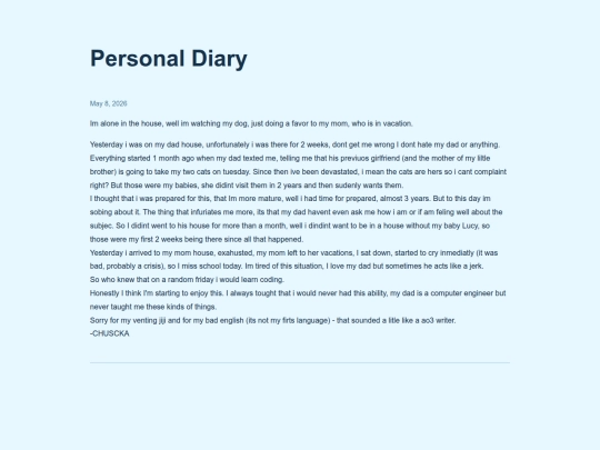 diary screenshot