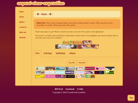 links screenshot