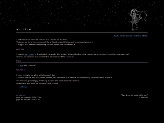 archive screenshot