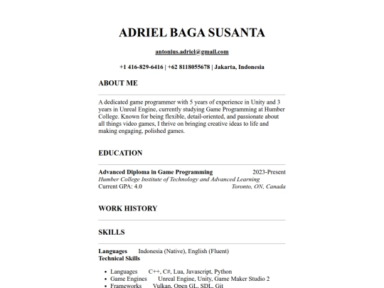 resume screenshot