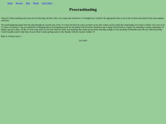 blog/procrastinating screenshot
