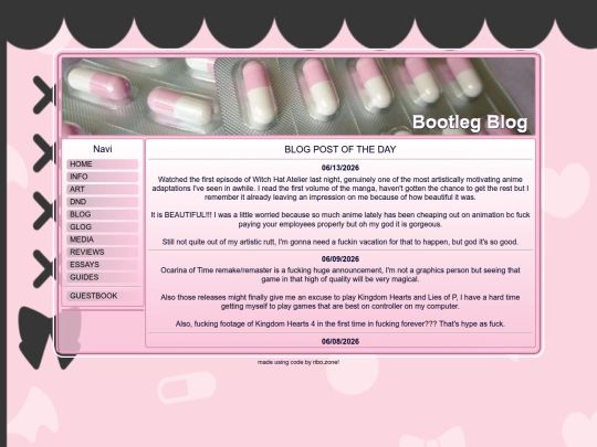 Blog screenshot