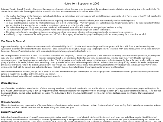 communications/Supercomm2002 screenshot