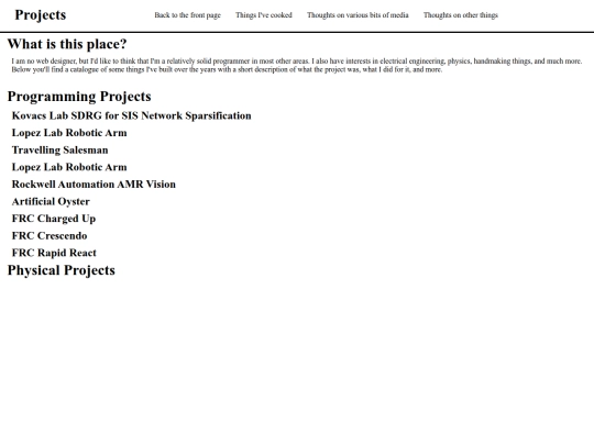 projects screenshot
