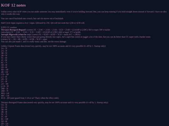KOF12notes screenshot