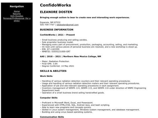 resume screenshot
