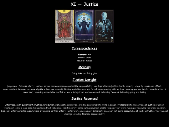 tarot/Justice screenshot