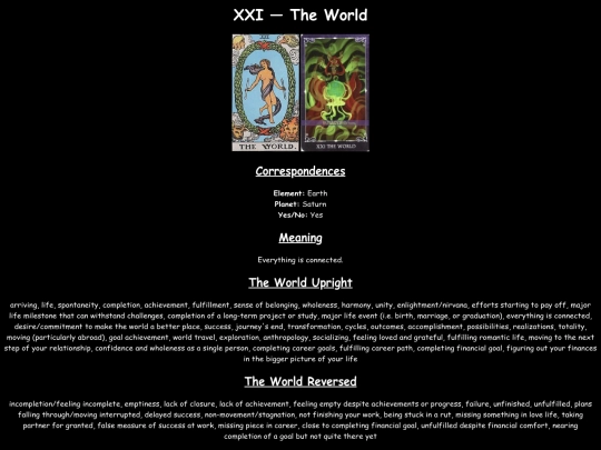 tarot/TheWorld screenshot