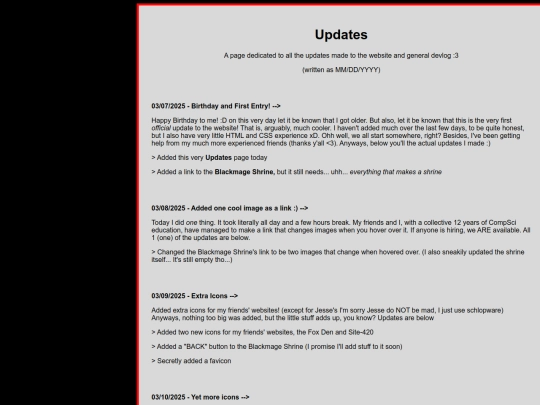 updates screenshot