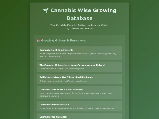 cannabis_growing_database screenshot