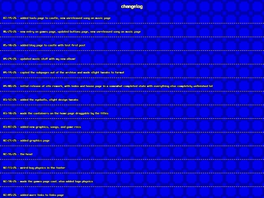 changelog screenshot