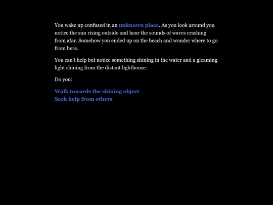 ChristinaHorn_Project10_TwineGame screenshot