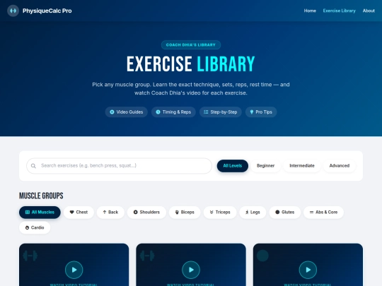exercises screenshot