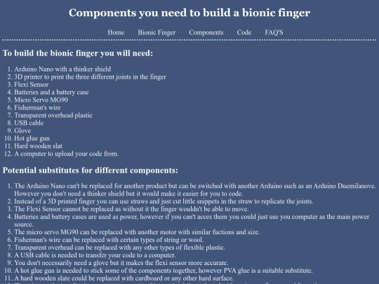 components screenshot