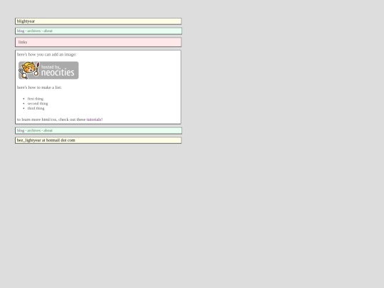 links screenshot