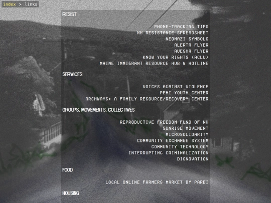 links screenshot