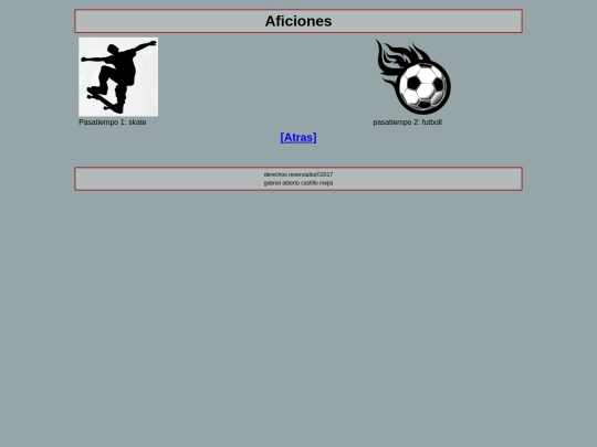 menu/aficiones screenshot