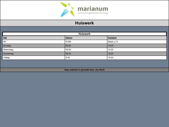 Huiswerk screenshot