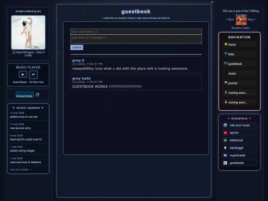 guestbook screenshot