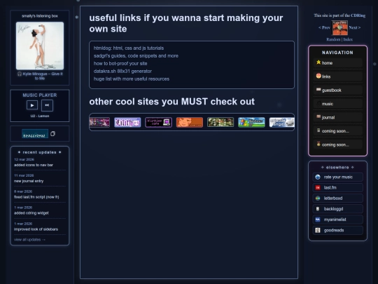 links screenshot