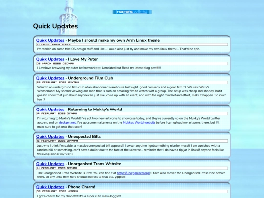 pages/quickupdates screenshot