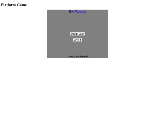 Games/Platform/platformmenu screenshot