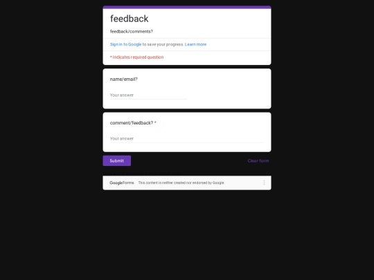 form screenshot