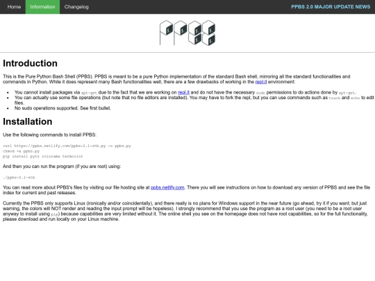 info screenshot