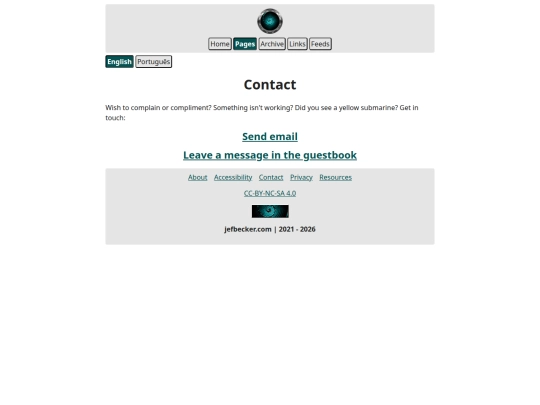 pages/contact screenshot